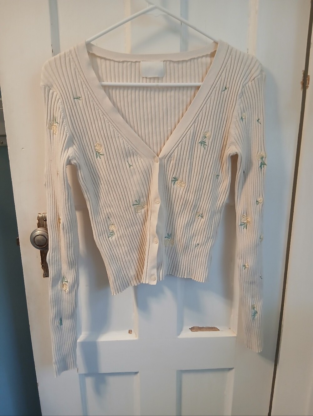 Floral Embroidery Cardigan Cute Eomens Teens Clothing Long Sleeve Sweater Button